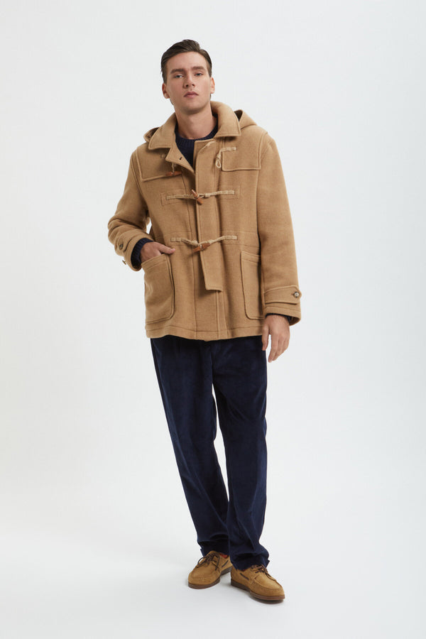 Duffle-coat court double laine