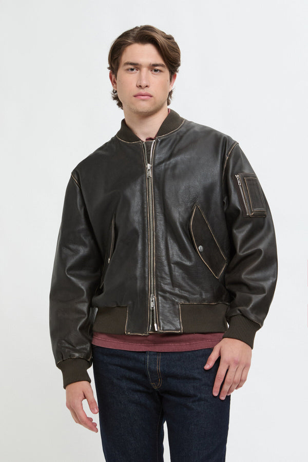 Leder-Fliegerjacke