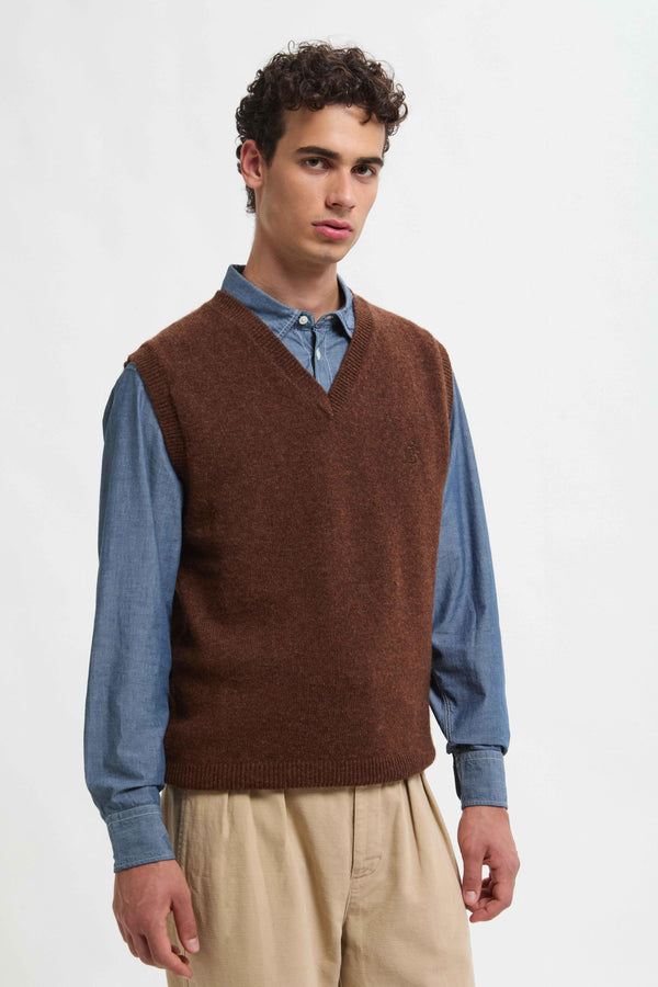 GILET EN LAINE SHETLAND