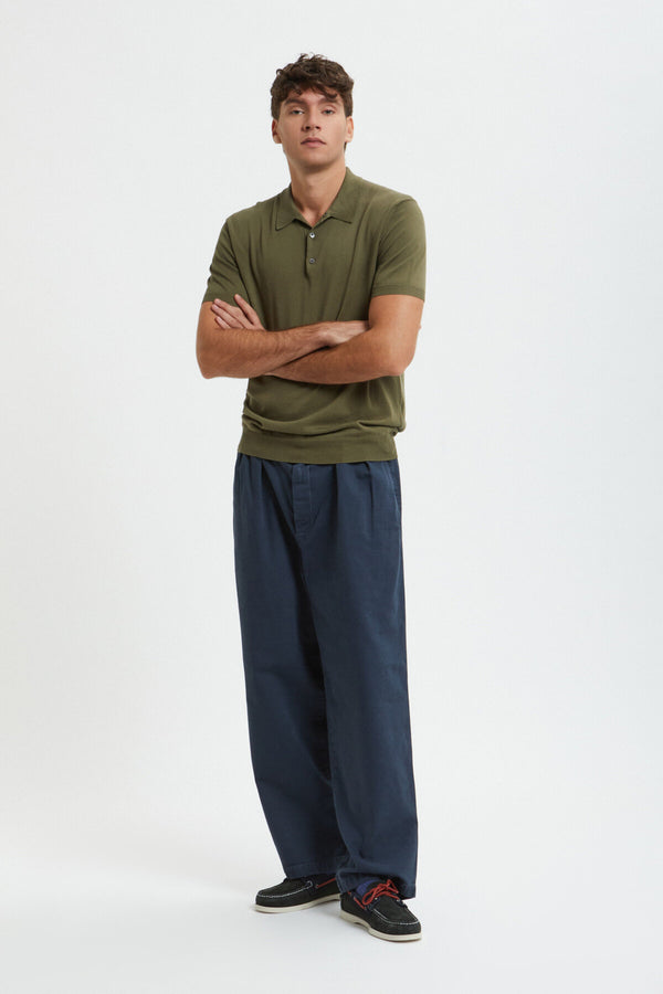 Pantalon en toile teint en pièce